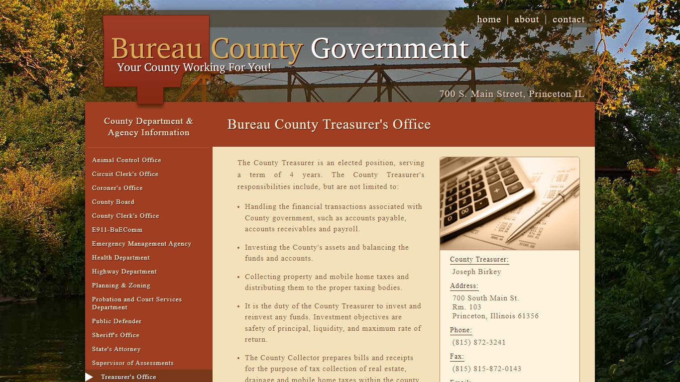 Treasurer's Office | Bureau County Government | Princeton, IL